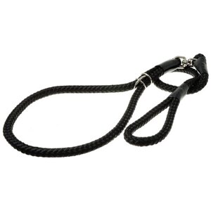 Ринговка для собак (поводок-удавка фиксирующая) для дрессировки и выставки / для средних и крупных пород, Zoo One с кольцом, 15 мм, черная / PEB-15 BL