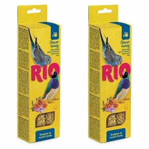 RIO Лакомство для волнистых попугаев и экзотов Палочки с Медом, 2 шт по 40 г, 2 уп