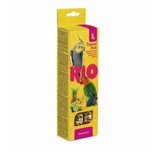 RIO Палочки для средних попугаев с Тропическими фруктами, 150 г, 3 уп