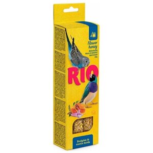 RIO Палочки для волнистых попугаев и экзотов с медом коробка, 12шт по 40гр