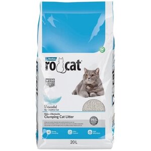 RO CAT NATURAL UNSENTED наполнитель комкующийся для туалета кошек без запаха (20 л)