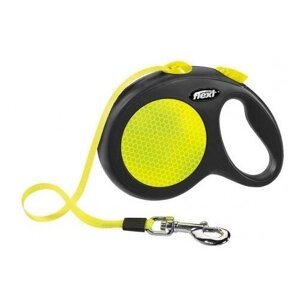 Рулетка Flexi "Neon. Safety Plus"M, 25 кг, лента 5 м)