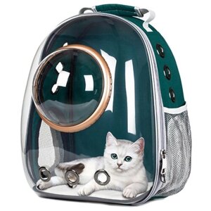 Рюкзак для путешествий с животными ZooWell Travel зеленый космонавт