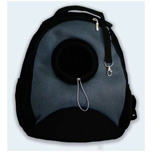 Рюкзак для собак и кошек Melenni Эконом M черный/серая сетка, 41x38x22, см; Вес: 600 гр.