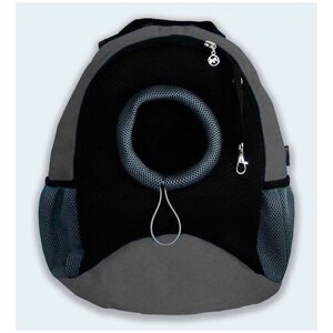 Рюкзак для собак и кошек Melenni Эконом S серый/черная сетка, 30x35x15, см; Вес: 390 гр.