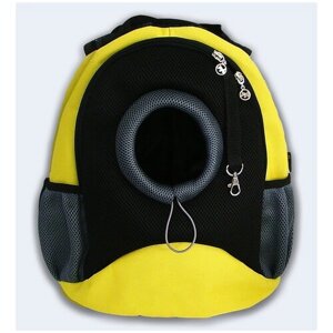 Рюкзак для собак и кошек Melenni Эконом S желтый/черная сетка, 30x35x15, см; Вес: 390 гр.