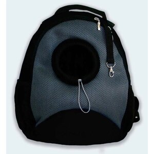 Рюкзак для животных Melenni Эконом M черный/серая сетка