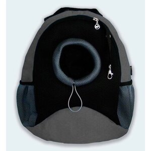 Рюкзак для животных Melenni Эконом M серый/черная сетка