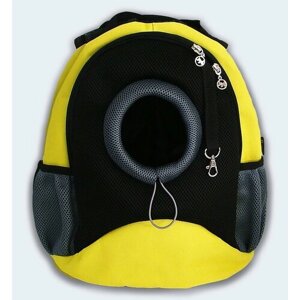 Рюкзак для животных Melenni Эконом M желтый/черная сетка