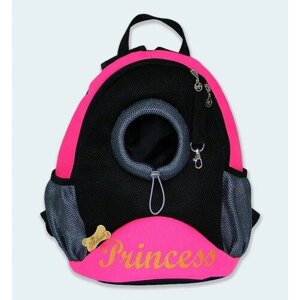 Рюкзак для животных Melenni Стандарт Princess M розовый/черная сетка