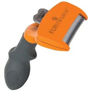 Щетка-триммер дешеддер FURminator для длинношерстных собак средних пород 7 см, оранжевый/черный
