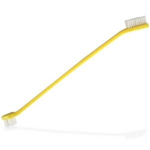 Щётка зубная двусторонняя для животных, жёлтая, 1 шт, "Woofik"