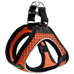 Шлейка для собак Hilo Comfort 33-36 см, сетчатый текстиль, оранжевая