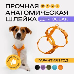 Шлейка для собак мелких и средних пород анатомическая размер S, оранжевая PRO COMFORT