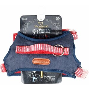 Шлейка для собак стильная Japan Premium Pet из синего джинса с активным балансером. Размер S.