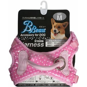Шлейка Japan Premium Pet жилетка с балансером из натуральной кожи и хлопка с водоотталкивающим покрытием для собак до 10 кг, размер М, розовая