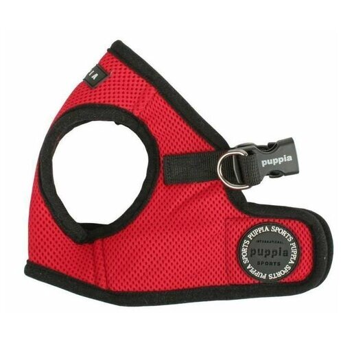 Шлейка Puppia Soft vest harness B, обхват шеи 19 см, красный/черный, XS