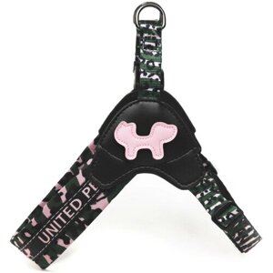 Шлейка United Pets для собак Complete me Identity, черная с розовым, 3,5 x 48-64 см