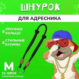 Шнурок для адресника для собак и кошек M серебро