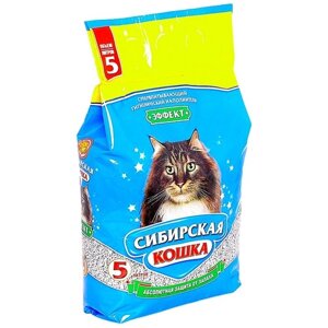 Сибирская кошка эффект наполнитель впитывающий для туалета кошек (5 + 5 л)