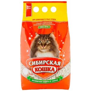 Сибирская кошка экстра наполнитель впитывающий для длинношерстных кошек (5 л х 4 шт)