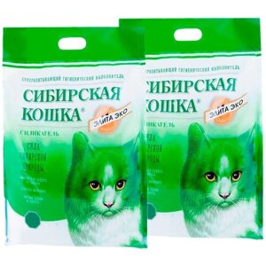 Сибирская кошка элитный ЭКО наполнитель силикагелевый для туалета кошек (4 + 4 л)