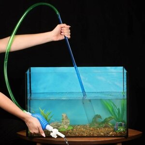 Сифон аквариумный "Пижон" улучшенный, с грушей, сеткой и регулятором потока воды, 1,8 м
