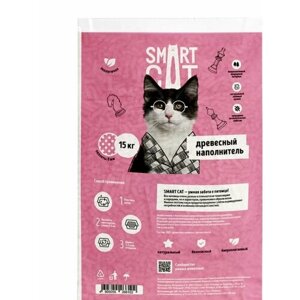 Smart Cat наполнитель Древесный наполнитель пеллета 8мм 59ин15 15 кг 58473 (2 шт)