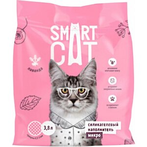 SMART CAT наполнитель микро силикагелевый для туалета кошек с ароматом лаванды (1,6 кг)