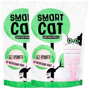SMART CAT наполнитель силикагелевый для туалета чувствительных кошек без запаха (7 + 7 кг)