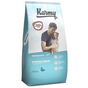 Сухой гипоаллергенный корм Karmy Hypoallergenic Medium & Maxi Для собак средних и крупных пород. Со вкусом Утки 14кг.
