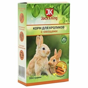 Сухой корм для грызунов Jack&King - Для кроликов, с фруктами, 350 г, 1 шт
