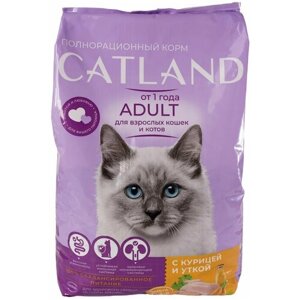 Сухой корм для кошек Catland с курицей и уткой, 1,3 кг