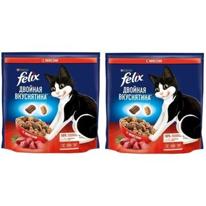 Сухой корм для кошек Felix с мясом, 1,3 кг, 2 шт