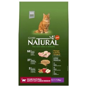 Сухой корм для кошек GUABI NATURAL для взрослых кошек крупных пород 7.5 кг