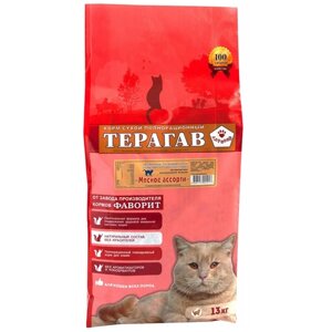 Сухой корм для кошек Терагав Мясное ассорти 13 кг