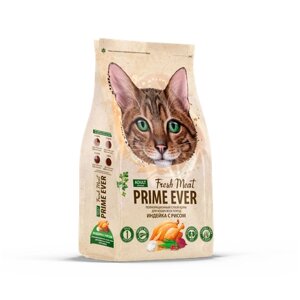 Сухой корм для кошек всех пород Prime Ever Fresh Meat Adult Cat, индейка с рисом, 370 г
