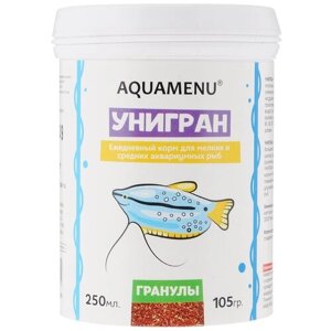 Сухой корм для рыб Aquamenu Унигран, 250 мл, 105 г