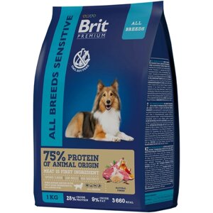 Сухой корм для собак Brit Premium, при чувствительном пищеварении, ягненок с индейкой 1 уп. х 1 шт. х 1 кг