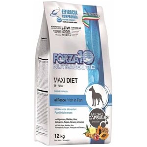 Сухой корм для собак Forza10 Diet Maxi при чувствительном пищеварении, гипоаллергенный, рыба 1 уп. х 1 шт. х 12 кг (для средних и крупных пород)
