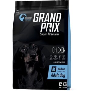 Сухой корм для собак GRAND PRIX курица 1 уп. х 1 шт. х 12 кг (для средних пород)