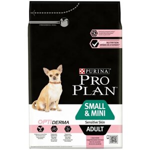 Сухой корм для собак Pro Plan Sensitive Skin, лосось 1 уп. х 5 шт. х 3 кг (для мелких и карликовых пород)