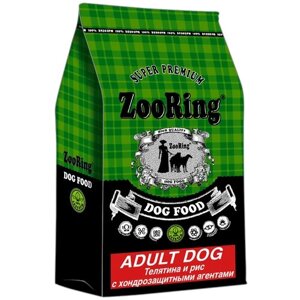 Сухой корм для собак ZooRing телятина, с рисом 1 уп. х 1 шт. х 10 кг