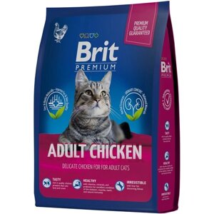 Сухой корм для взрослых кошек Brit Premium с курицей 400 г (кусочки в соусе)