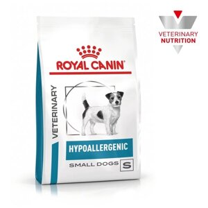 Сухой корм для взрослых собак Royal Canin Hypoallergenic HSD 24 Small Dog, при пищевой аллергии 1 уп. х 2 шт. х 1 кг (для мелких пород)