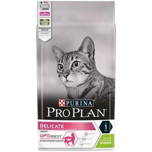 Сухой корм Pro Plan для взрослых кошек с чувствительным пищеварением или с особыми предпочтениями в еде, с высоким содержанием ягненка 1,5 кг х 6шт