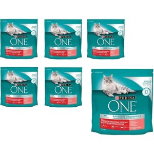 Сухой корм Purina ONE для стерилизованных кошек и котов с лососем и пшеницей, пакет, 1,5 кг, 6 шт