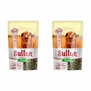 Sultan Полнорационный корм для морских свинок Green Premium, 650 г, 8 шт, 2 уп.