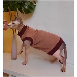 Свитшот для кошек, размер 40 (длина спины 40см), цвет розовая пудра/ толстовка свитшот свитер для кошек сфинкс / одежда для животных