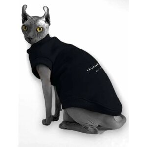 Свитшот для котят и щенят VEGANBASED Черный/S (Длина спинки 23см)